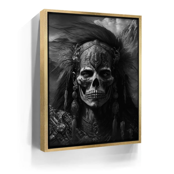 Featured image 7 for Native Skull Warrior - black and white