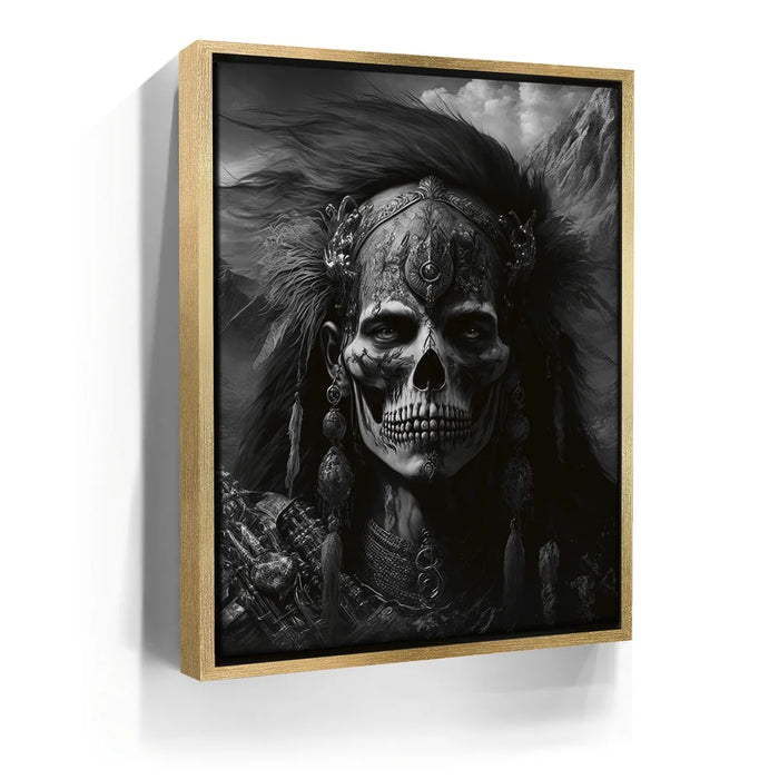 Featured image 7 for Native Skull Warrior - black and white