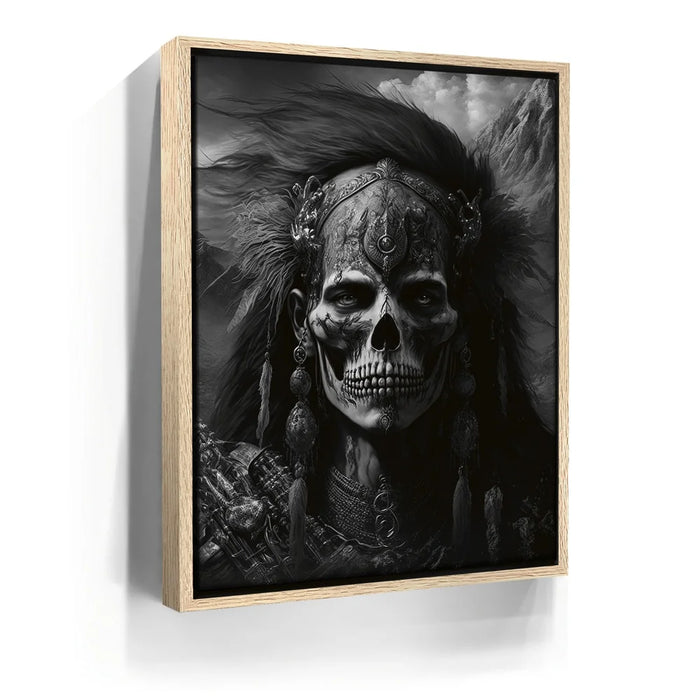 Featured image 9 for Native Skull Warrior - black and white