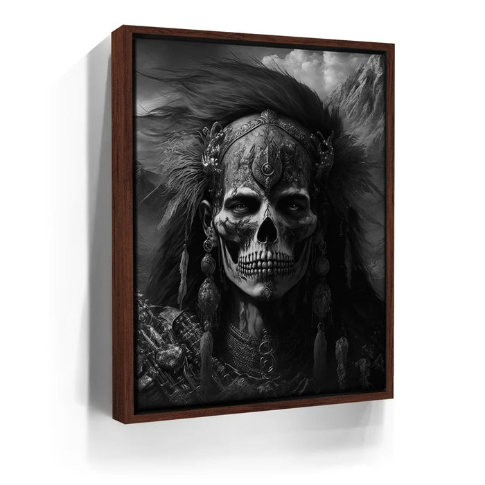Featured image 10 for Native Skull Warrior - black and white