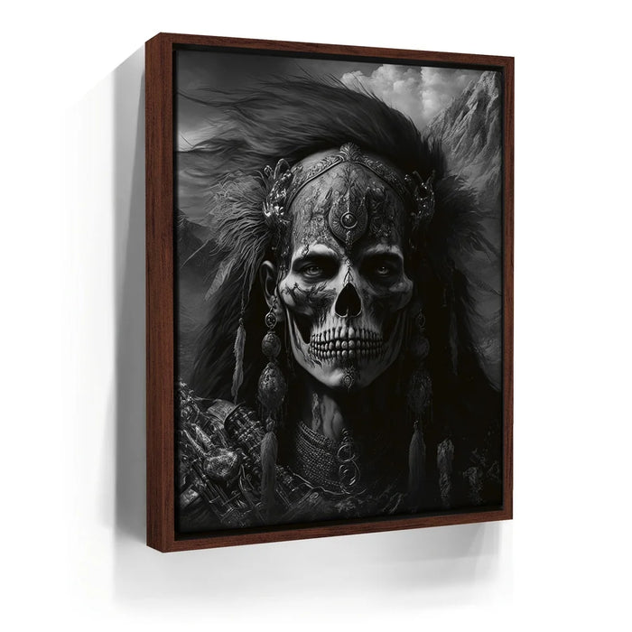 Featured image 10 for Native Skull Warrior - black and white