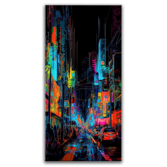 Neon City Life Posters, Prints, & Visual Artwork TheGoatWallArt PORTRAIT - TALL 15x30 0.75" STANDARD