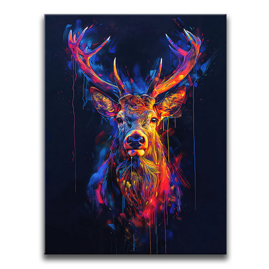Neon Deer Posters, Prints, & Visual Artwork TheGoatWallArt PORTRAIT 18x24 0.75" STANDARD