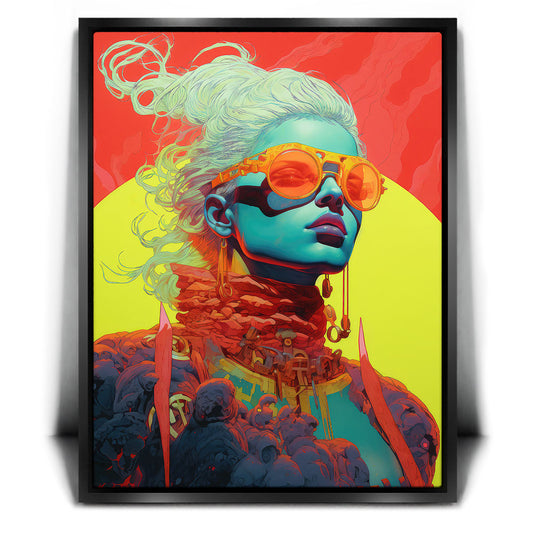 Neon Gaze Posters, Prints, & Visual Artwork TheGoatWallArt PORTRAIT 18x24 1.70" BLACK FRAME