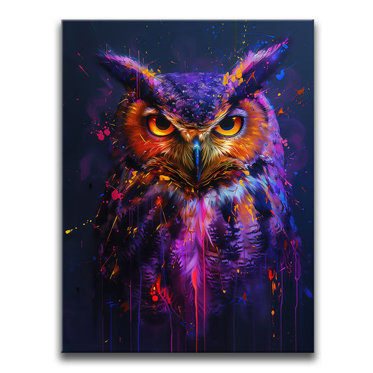 Neon Owl Posters, Prints, & Visual Artwork TheGoatWallArt PORTRAIT 18x24 0.75" STANDARD