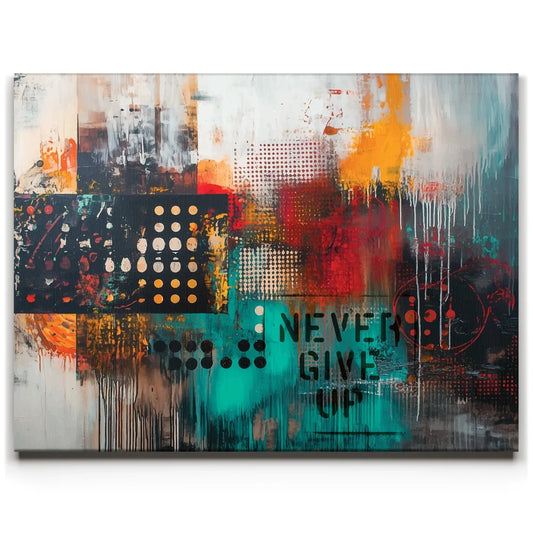 Never Give Up Posters, Prints, & Visual Artwork TheGoatWallArt LANDSCAPE 24x18 0.75" STANDARD