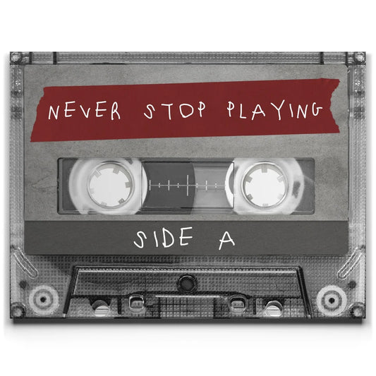 Never Stop Playing - Side A Posters, Prints, & Visual Artwork TheGoatWallArt LANDSCAPE 24x18 0.75" STANDARD
