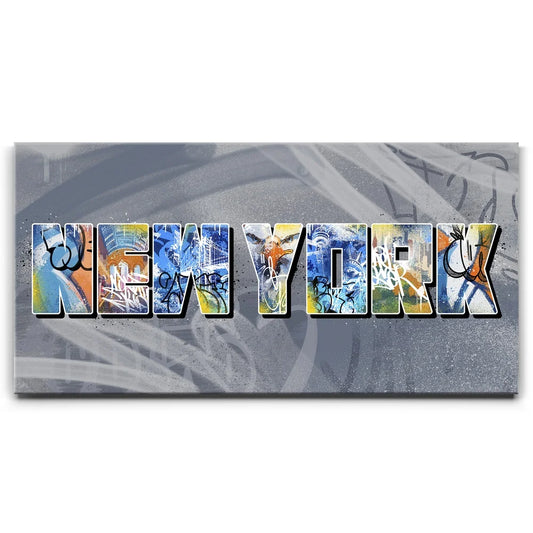 New York Sign - Graffiti Posters, Prints, & Visual Artwork TheGoatWallArt LANDSCAPE - WIDE 30x15 0.75" STANDARD