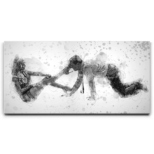 No Touching - Black & White Posters, Prints, & Visual Artwork TheGoatWallArt LANDSCAPE - WIDE 30x15 0.75" STANDARD