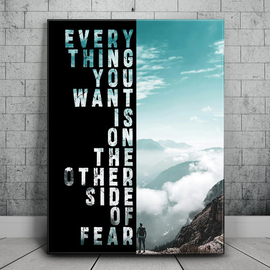 On The Other Side Of Fear Posters, Prints, & Visual Artwork TheGoatWallArt PORTRAIT 18x24 0.75" STANDARD