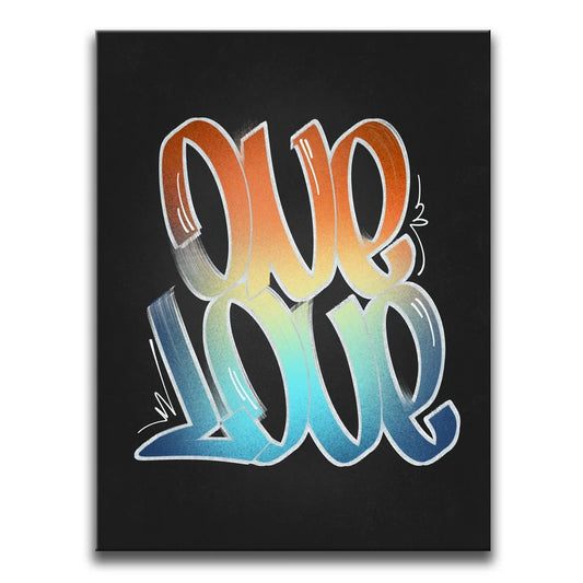 One Love - Calligraphy I Posters, Prints, & Visual Artwork TheGoatWallArt PORTRAIT 18x24 0.75" STANDARD