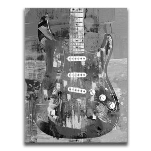 Painted Stratocaster Guitar - Black & White