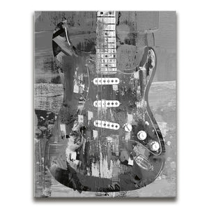 Painted Stratocaster Guitar - Black & White