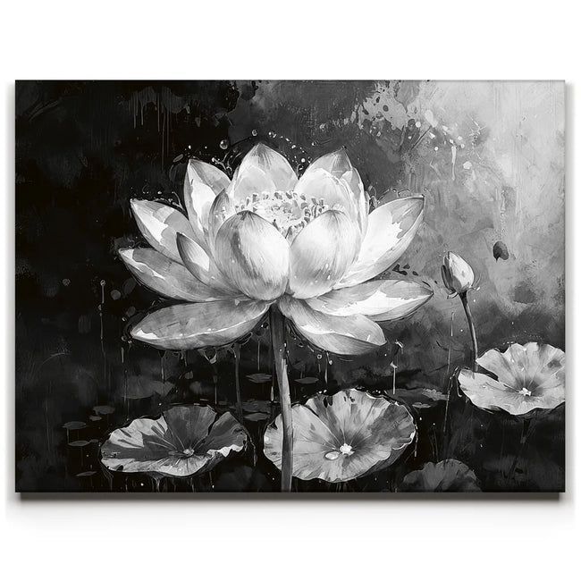 Featured image 1 for Peaceful Lotus Flower - Black and White