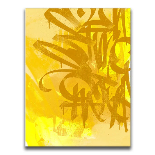 Pineapple Yellow - Calligraphy Posters, Prints, & Visual Artwork TheGoatWallArt PORTRAIT 18x24 0.75" STANDARD