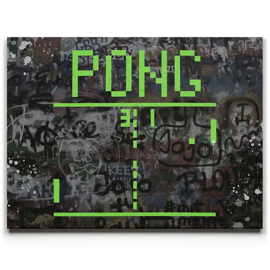 Pong - Graffiti Posters, Prints, & Visual Artwork TheGoatWallArt LANDSCAPE 24x18 0.75" STANDARD