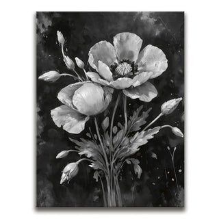 Poppy Flowers II - Black and White