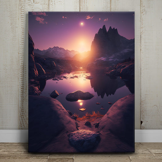 Purple Mountain Sunset Posters, Prints, & Visual Artwork TheGoatWallArt PORTRAIT 18x24 0.75" STANDARD
