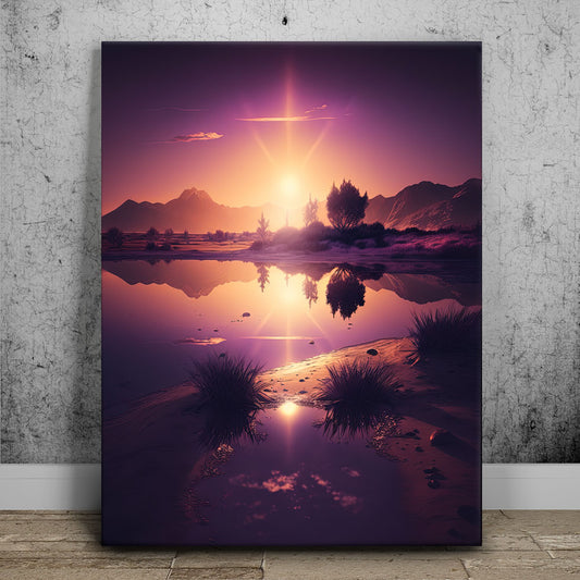 Purple Valley Sunset Posters, Prints, & Visual Artwork TheGoatWallArt PORTRAIT 18x24 0.75" STANDARD