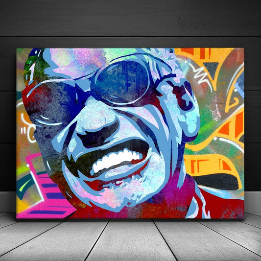 Ray Charles Canvas Set Posters, Prints, & Visual Artwork TheGoatWallArt LANDSCAPE 24x18 0.75" STANDARD