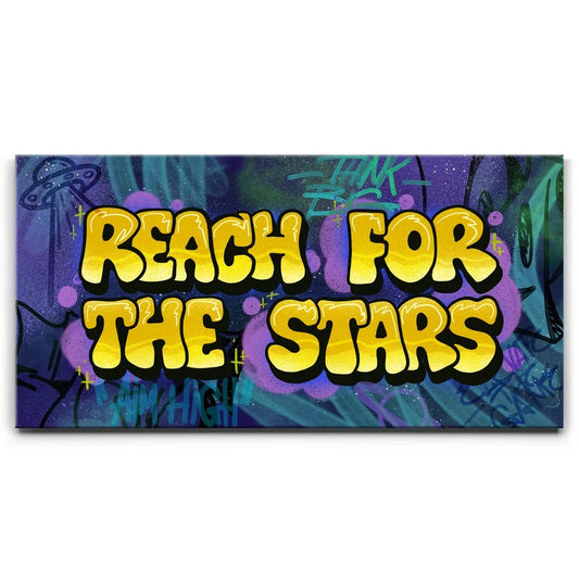Reach For The Stars - Graffiti I Posters, Prints, & Visual Artwork TheGoatWallArt LANDSCAPE - WIDE 30x15 0.75" STANDARD