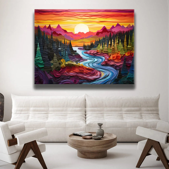 Featured image 2 for River Sunset - Paper Design Style