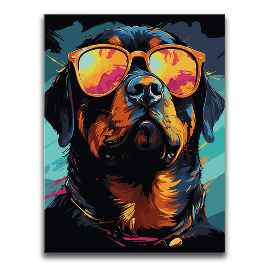 Rottweiler Chillin' Posters, Prints, & Visual Artwork TheGoatWallArt PORTRAIT 18x24 0.75" STANDARD