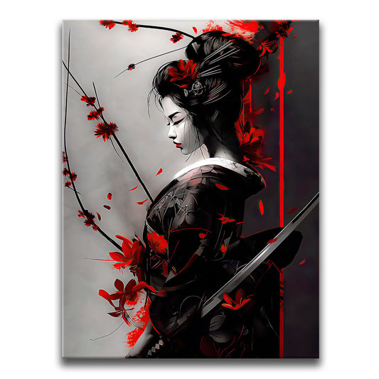 Samurai Woman Posters, Prints, & Visual Artwork TheGoatWallArt PORTRAIT 18x24 0.75" STANDARD
