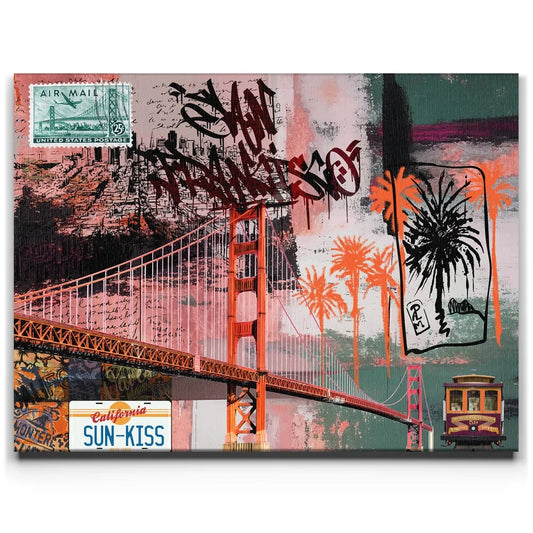 San Francisco Collage - Calligraphy