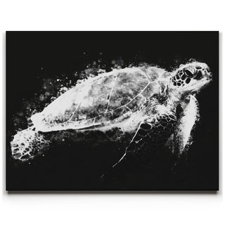 Sea Turtle - Watercolor - Black and White