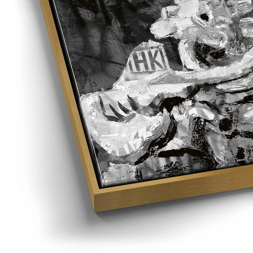 Featured image 12 for Skeleton Smoking - Van Gogh Warhol Mashup - B & W