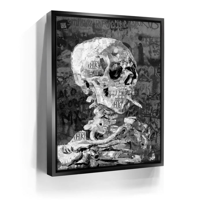 Featured image 5 for Skeleton Smoking - Van Gogh Warhol Mashup - B & W
