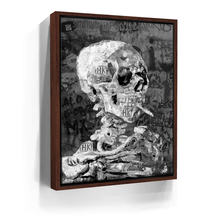 Featured image 10 for Skeleton Smoking - Van Gogh Warhol Mashup - B & W