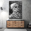 Thumbnail image 2 for Skeleton Smoking - Van Gogh Warhol Mashup - B & W