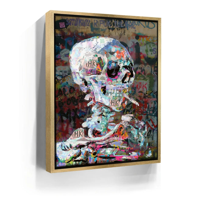 Featured image 7 for Skeleton Smoking - Van Gogh Warhol Mashup