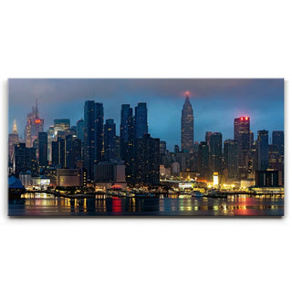 Smokey Midtown Manhattan Skyline Panoramic View At Night - 2 Of 2