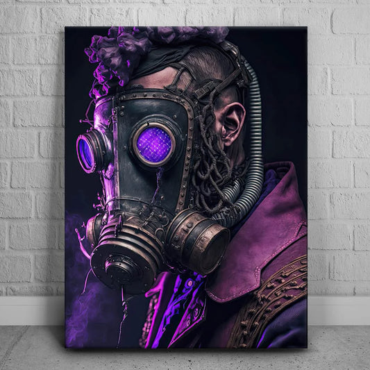 Steampunk Gas Mask - Purple Posters, Prints, & Visual Artwork TheGoatWallArt PORTRAIT 18x24 0.75" STANDARD