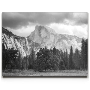 Storm Light At Half Dome - BW