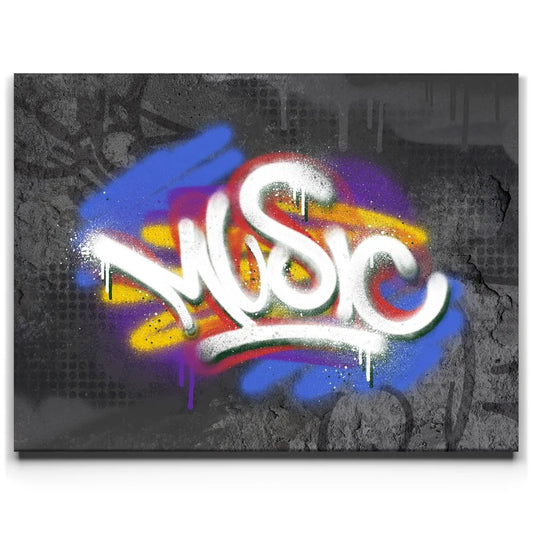 Street Music -Graffiti -Colorful Posters, Prints, & Visual Artwork TheGoatWallArt LANDSCAPE 24x18 0.75" STANDARD