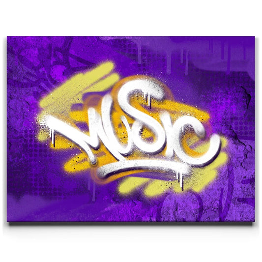 Street Music -Graffiti - Purple Posters, Prints, & Visual Artwork TheGoatWallArt LANDSCAPE 24x18 0.75" STANDARD