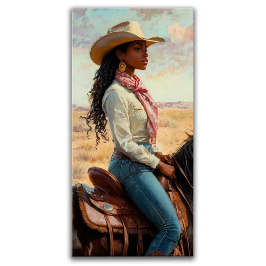 Sunset Wrangler Posters, Prints, & Visual Artwork TheGoatWallArt PORTRAIT - TALL 15x30 0.75" STANDARD