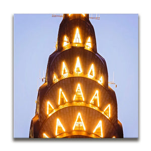The Top Of Chrysler Building Closeup At Night