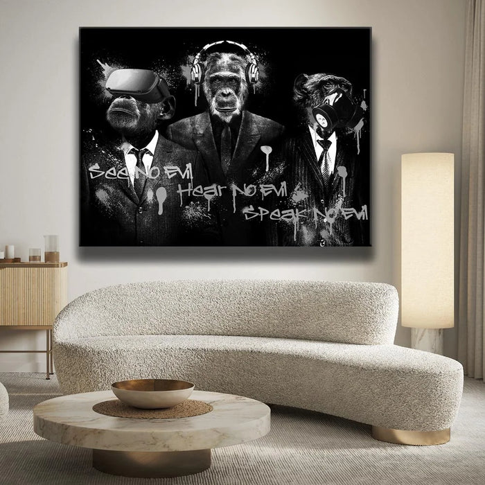 Featured image 1 for Three Wise Monkeys - Black & White