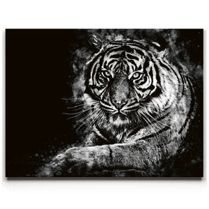 Tiger - Watercolor - Black and White