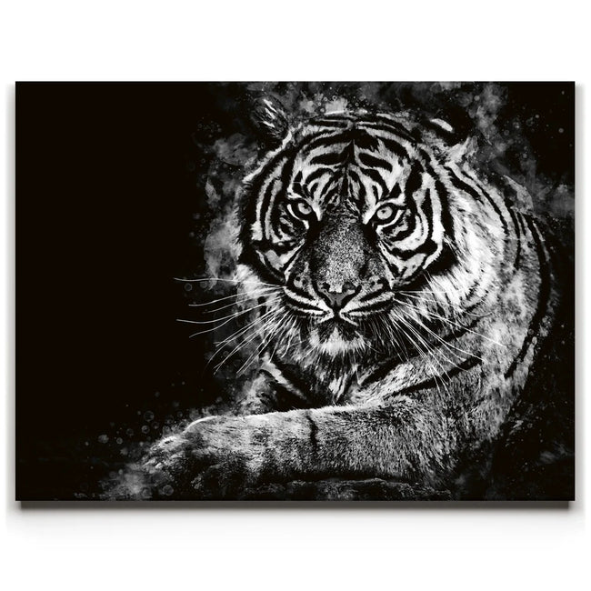 Featured image 1 for Tiger - Watercolor - Black and White