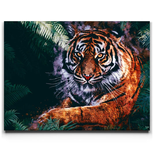 Tiger - Watercolor Jungle Posters, Prints, & Visual Artwork TheGoatWallArt LANDSCAPE 24x18 0.75" STANDARD