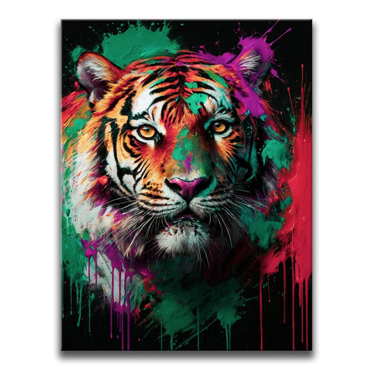 Tiger Splash I Posters, Prints, & Visual Artwork TheGoatWallArt PORTRAIT 18x24 0.75" STANDARD