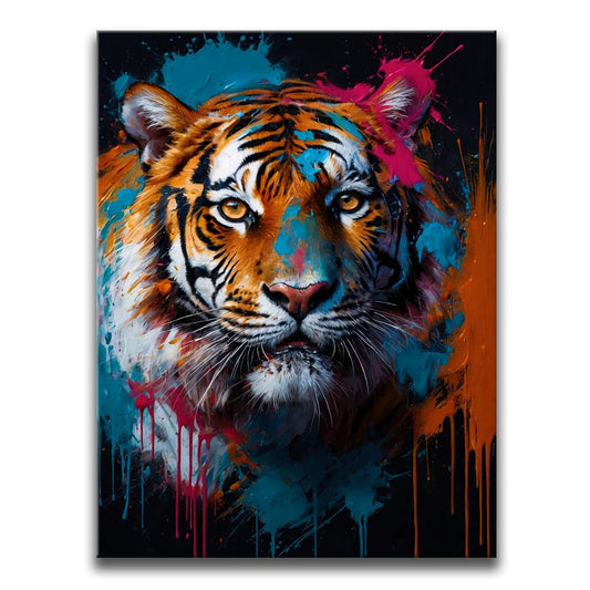 Tiger Splash II Posters, Prints, & Visual Artwork TheGoatWallArt PORTRAIT 18x24 0.75" STANDARD