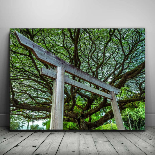 Torri Gate Beneath Heavenly Tree Posters, Prints, & Visual Artwork TheGoatWallArt LANDSCAPE 24x18 0.75" STANDARD