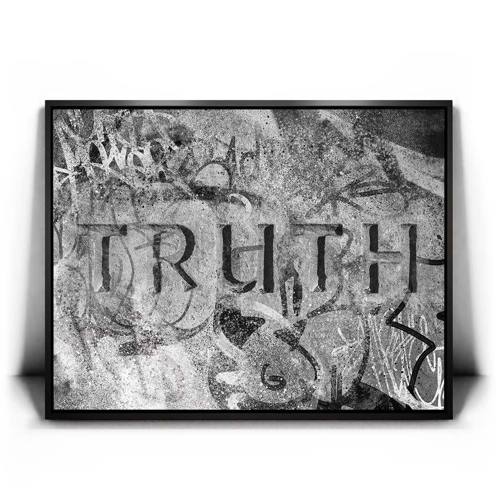 Truth Stone - Graffiti - Black and White – TheGOATWallArt